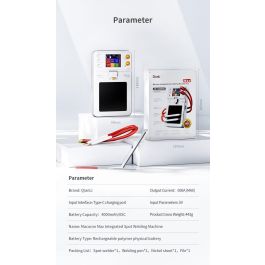 CoreParts Herramienta Reparación: Máquina Soldadura por Puntos Portátil QianLi Macaron Max 4000mAh/65C para Baterías iPhone 11-14PM
