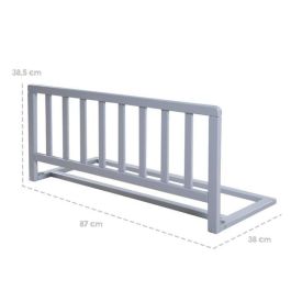 Barandilla de Cama de Madera 90 cm - ROBA - Protección Anticaída Segura para Bebés y Niños - De 18 Meses a 5 Años - Fácil Montaje - Gris