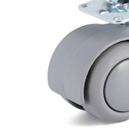 Q&Q Rueda Giratoria Onixa Aro de Goma Plástico Gris Ø50mm para Muebles