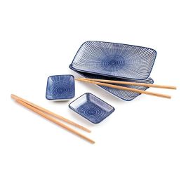 Ibili - Set de Vajilla para Sushi de 6 Piezas en Cerámica, Incluye Bandejas, Cuencos y Palillos de Bambú, Apto para Lavavajillas Precio: 22.49999961. SKU: B1EYENKHK3