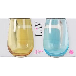 Set de 4 Vasos Gaia 475 cc, Colores Variados - LAV (6 Cajas) Set de 4 Vasos Gaia 475 cc, Colores Variados - LAV (6 Cajas)
