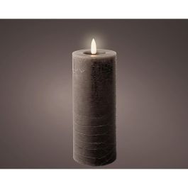 Lumineo Vela LED de Cera Gris Rústica con Efecto Llama, Temporizador 6h, Luz Blanca Cálida a Pilas, Interior Ø7x19cm Precio: 5.94999955. SKU: B1AAFKD2T4