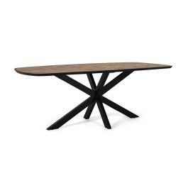 Giner & Colomer Mesa de Comedor en Madera de Mango con Estructura en Hierro Negro 220 cm