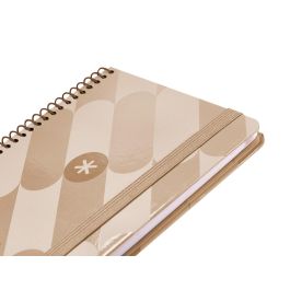 Antartik Agenda 2025 Semana Vista A6+ Espiral Rosa Nude Colección Pattern Papel 80 gr con Tapa Soft Touch y Pegatinas