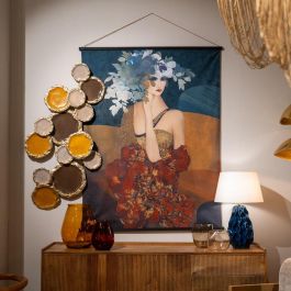 Lámpara Mesa Azul Cerámica Iluminación 40 X 40 X 62 cm