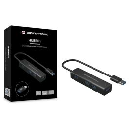Conceptronic Hubbies06B 4 Hub USB 3.0 de 4 Puertos 5000 Mbit/s Negro