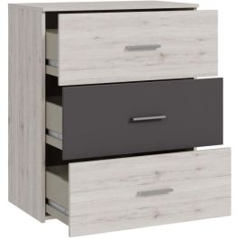 Cómoda ADRIA 3 cajones Roble fresno / Gris liso 75,2 x 41,3 x 89,7 cm Cómoda ADRIA 3 cajones Roble fresno / Gris liso 75,2 x 41,3 x 89,7 cm