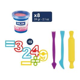 Milán Maletín Soft Dough Números con 8 botes de 59 g de pasta blanda y herramientas para aprender los números y las primeras operaciones