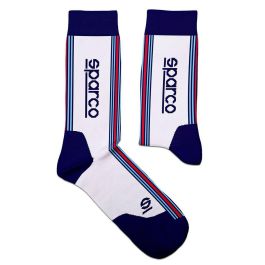 Sparco S099145MRBIBMN2 Calcetines Martini Racing Sin Costuras Algodón Peinado Cómodos Talla 41-46 Blanco Azul Marino