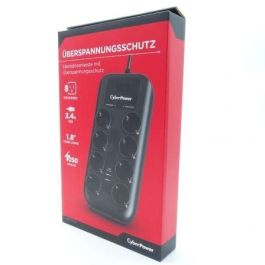 CyberPower P0820SUF0-DE Regleta Supresor de Picos, 8 Tomas Schuko con Interruptor, 2 USB Carga, Cable 1.8m, Negro CyberPower P0820SUF0-DE Regleta Supresor de Picos, 8 Tomas Schuko con Interruptor, 2 USB Carga, Cable 1.8m, Negro