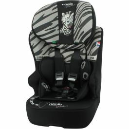 Silla de coche NANIA RACE I FIX isofix 76-140 cm R129  de 3 a 10 años  Reposacabezas regulable  Base basculante  Negra  Fabricación francesa