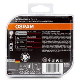 OSRAM MTECO64210NBS-HCB Lámpara H7 Night Breaker Silver Duo Box, 1500 lm, base PX26d, luz más brillante y larga vida útil OSRAM MTECO64210NBS-HCB Lámpara H7 Night Breaker Silver Duo Box, 1500 lm, base PX26d, luz más brillante y larga vida útil