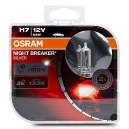 OSRAM MTECO64210NBS-HCB Lámpara H7 Night Breaker Silver Duo Box, 1500 lm, base PX26d, luz más brillante y larga vida útil OSRAM MTECO64210NBS-HCB Lámpara H7 Night Breaker Silver Duo Box, 1500 lm, base PX26d, luz más brillante y larga vida útil