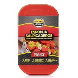 Abc Esponja Salpicaderos Fresa MOT70003 con Silicona Protectora para Coche, Moto y Hogar, Aroma Fresa Duradero