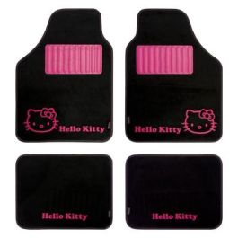 Set de Alfombrillas para Coche Hello Kitty Negro Rosa (4 pcs)