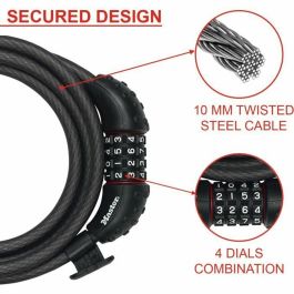 Candado para bicicleta - MASTER LOCK - 8120EURDPRO - Cable de acero trenzado - 1,8 m de longitud