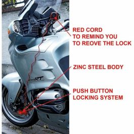 Master Lock 8303EURDPS Antirrobo para motocicletas - Candado de disco rojo 80 mm