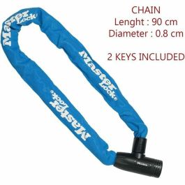 MASTER LOCK Candado de cadena para bicicleta [Llave] [Cadena de 90 cm] [Azul] 8391EURDPROCOLB