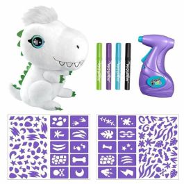 Canal Toys - Peluche de dinosaurio con aerógrafo para personalizar - Peluche de arte en spray con rotuladores y plantillas - OFG243