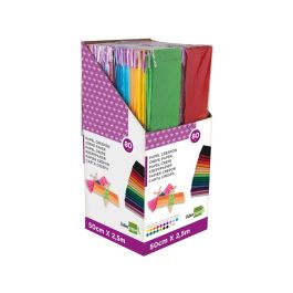 Papel Crespon Liderpapel 0.50 X 2.50 Mt Encelofanado Expositor De 80 Unidades Colores Surtidos