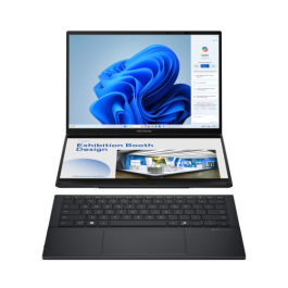ASUS Zenbook Duo OLED UX8406CA-PZ009W - Portátil 14" WQXGA+ 120Hz, Intel Core Ultra 9, 32GB RAM, 2TB SSD, Arc 140T, Windows 11 Home, Gris Tintero - Teclado QWERTY español