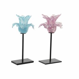 Portavela DKD Home Decor Rosa Azul 12 x 24 x 12 cm (2 Unidades) Precio: 13.50000025. SKU: S3026318