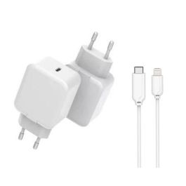 CoreParts USB Charger for iPhone & iPad 20W 5V-12V/1.6A-3A Output: USB-C female PD QC3.0 Input: 110-230V EU Wall, for mobile phones, tablets & other devices