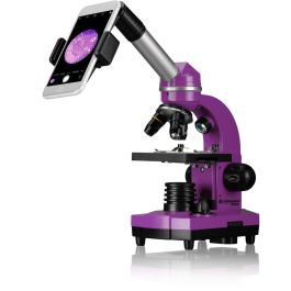 Bresser BRE4007922053547 Microscopio BIOLUX SEL para estudiantes, aumento 40x-1600x, kit de experimentos, violeta