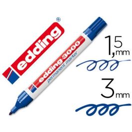 Rotulador Edding Marcador Permanente 3000 Azul Punta Redonda 1,5-3 mm Recargable 10 unidades