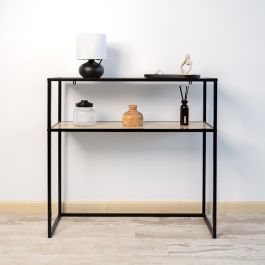 Vinthera Moa Consola Multifuncional Madera y Metal 78x27x77 cm