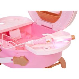 JAKKS PACIFIC Set Tocador de Viaje Princesas Disney con Espejo, Alisador, Rizador y Secador de Pelo de Juguete