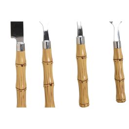 DKD Home Decor Cubertería Bambu mision Inox y Abs Plateado Set de 24 piezas