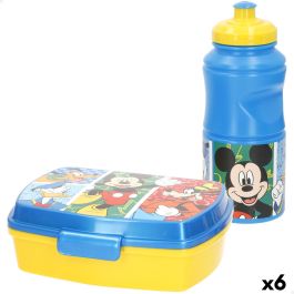 Portameriendas con Accesorios Mickey Mouse Plástico 380 ml 17 x 5,5 x 13,5 cm (6 Unidades)