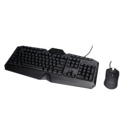 Set Teclado Y Raton Q-Connect Gaming Con Cable E Iluminacion Led Color Negro