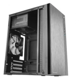 Tacens ACX500 Caja PC Micro-ATX / Mini-ITX con Fuente de Alimentación 500W Incluida, Ventilador Trasero, Soporte para 6 Discos, Panel Frontal Aluminio - Caja Ordenador