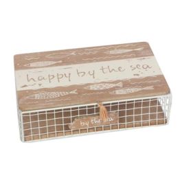 DKD Home Decor Caja Mediterraneo Pollença Madera Metal Marron Blanco 24 x 16 x 6 cm Precio: 7.12206. SKU: S3032415