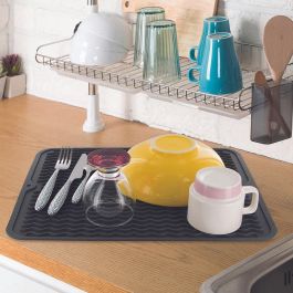 Je cherche une Idee Escurreplatos y Base Fregadero Antideslizante Secado Rápido Amortigua Golpes Gris Rojo Negro 30x40.5 cm