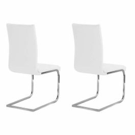 Juego de 2 sillas de comedor LEA - Imitación blanca - Estilo contemporáneo - L 43 x P 56 cm