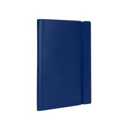 Libreta Liderpapel Simil Piel A5 120 Hojas 70 gr-M2 Cuadro 4 mm Sin Margen Azul