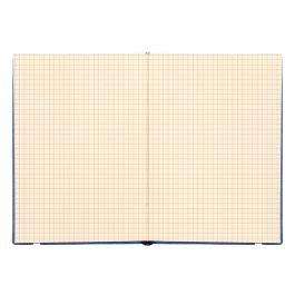 Libreta Liderpapel Simil Piel A5 120 Hojas 70 gr-M2 Cuadro 4 mm Sin Margen Azul