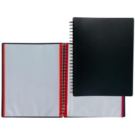 Carpeta Liderpapel Din A4 Con 20 Fundas Intercambiables Bordes De Colores Color Negro