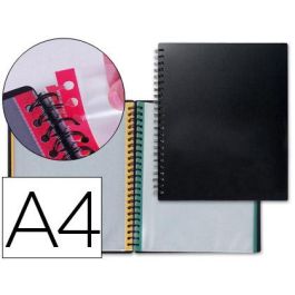 Carpeta Liderpapel Din A4 Con 20 Fundas Intercambiables Bordes De Colores Color Negro