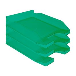 Bandeja Sobremesa Plastico Q-Connect Verde Transparente 240x70X340 mm 6 unidades