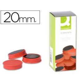 Iman Para Sujecion Q-Connect Ideal Para Pizarras Magneticas20 mm Rojo Caja De 10 Unidades