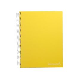 Cuaderno Espiral Liderpapel A4 Micro Jolly Tapa Forrada 140H 75 gr Cuadro 5 mm 5 Bandas4 Taladros Color Amarillo