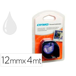 Dymo Cinta 12267, Negro Sobre Transparente De 12 mmx4M, De Plástico. Rotuladora Letratag