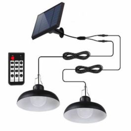 Lámparas colgantes solares dobles - LUMISKY - WAREN - Ø18 cm - Pantalla de metal negro - LED blanco frío Precio: 65.49999951. SKU: B16HCDF8F4