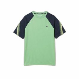 Camiseta de Manga Corta Hombre Lacoste Sport Regular Fit Color-Block Verde oscuro