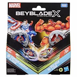 Hasbro HASG1690ES0 Beyblade X Multipack Top Capitán América 4-70 GB vs. Hulk Rojo 1-80 GB, a partir de 8 años