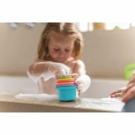 Nuby NUB0370797069697 Vasos de baño apilables de silicona - Set de 5 colores y 5 formas